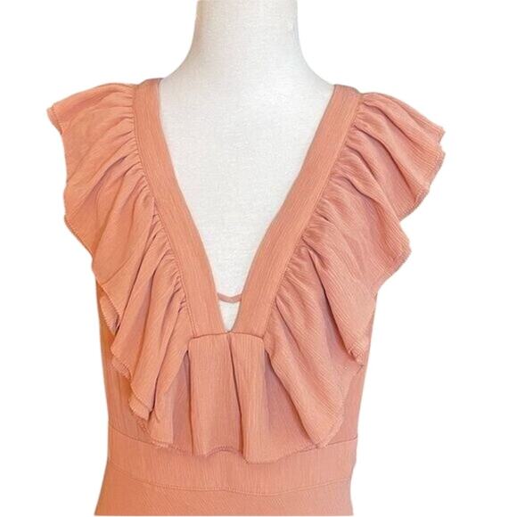 *NWOT Ted Baker London Ashleigh Ruffle-Trim Pink Maxi Gown -  Sz 6 - Picture 14 of 15